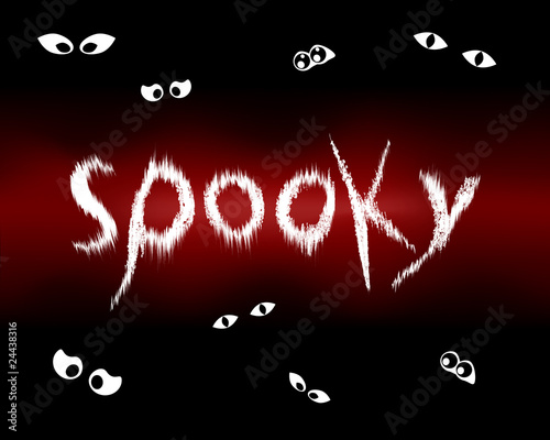Halloween spooky eyes on black
