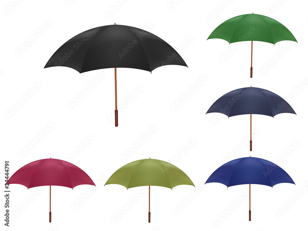 Colored vector umbrellas.