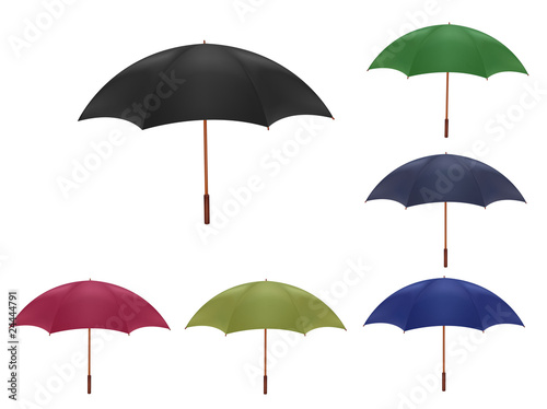 Colored vector umbrellas.