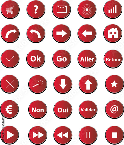 Boutons web rouge
