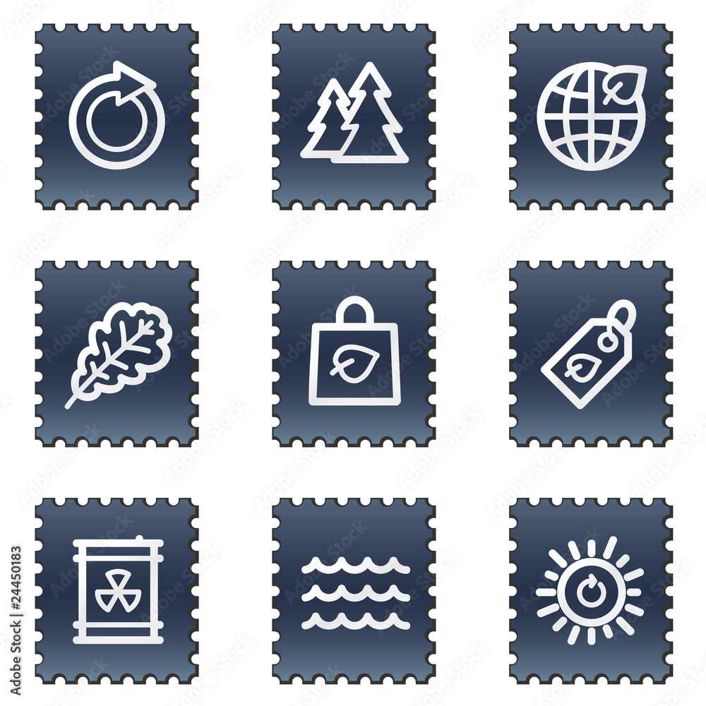 Ecology web icons set 3, navy stamp series Ecology web icons set 3, navy stamp series