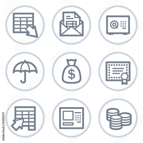 Banking web icons, white circle series