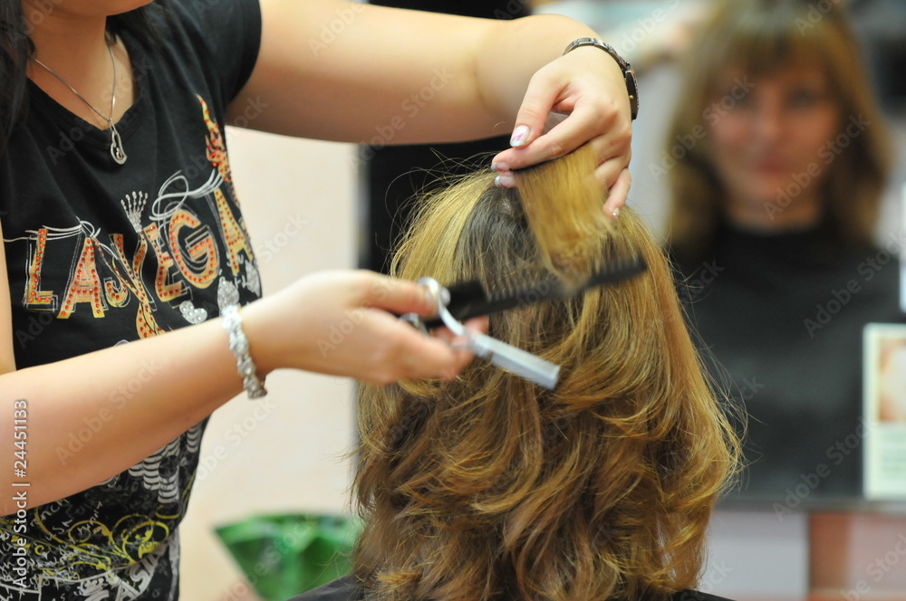 Naklejka premium beim Frisör