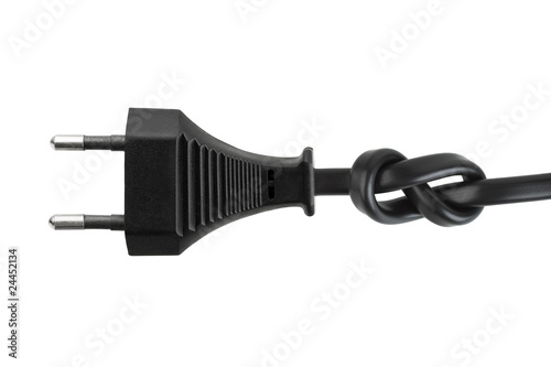 Electric cable with knot
