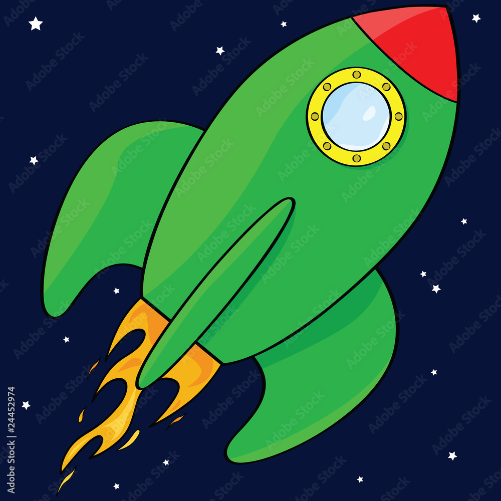 Cartoon rocket ship Stock Vector | Adobe Stock