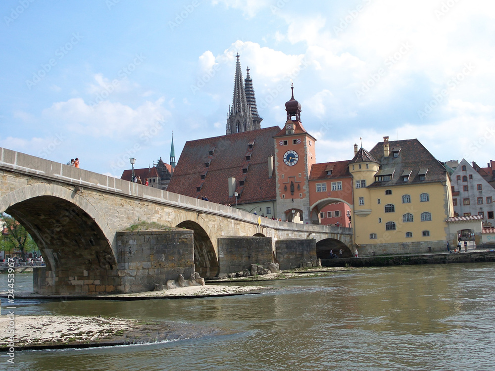 Fototapeta premium Old Town and the Danube - Regensburg, Germany