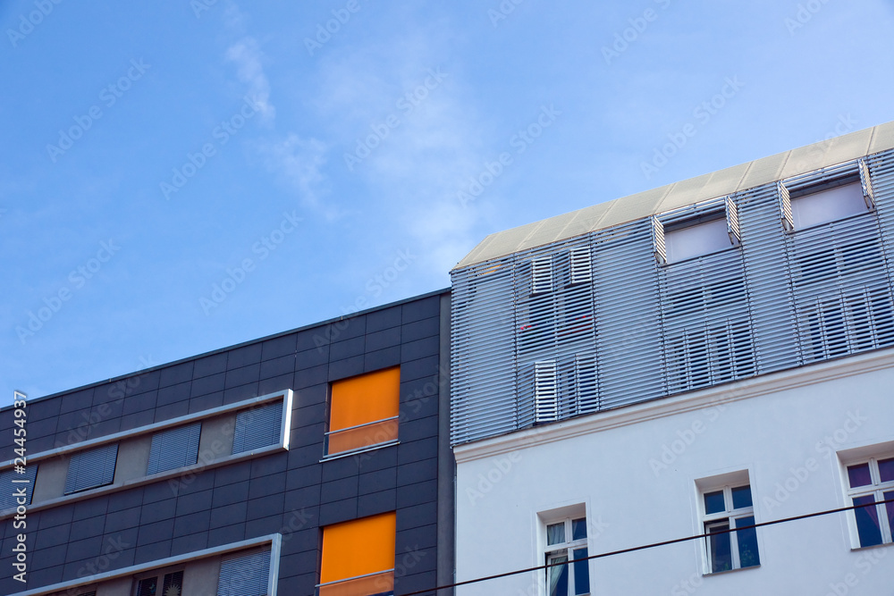 Modern apartment buildings