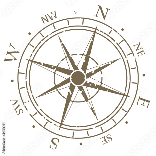 Old fashioned compass rose