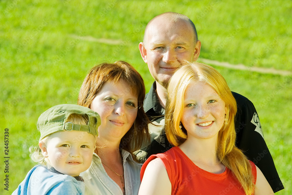 Fototapeta premium Happy family from four