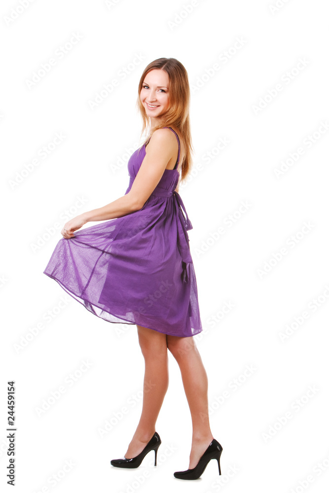 Young pretty girl in yellow dress