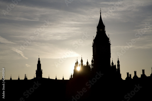 London - sunset ower Big ben photo