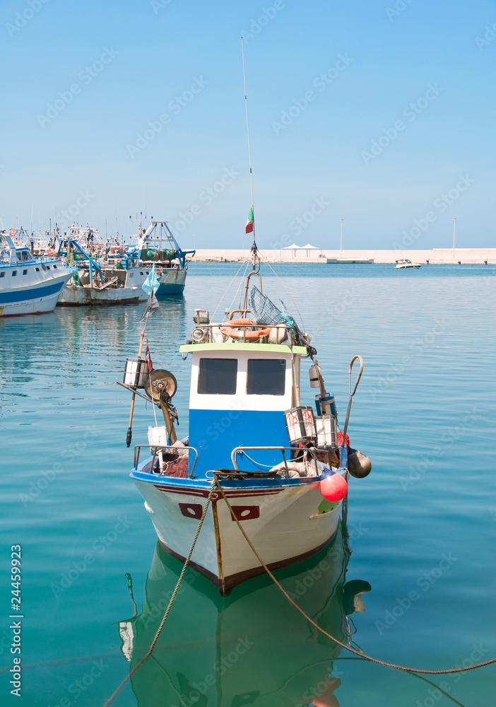 Trawler at Monopoli seaport. Apulia.