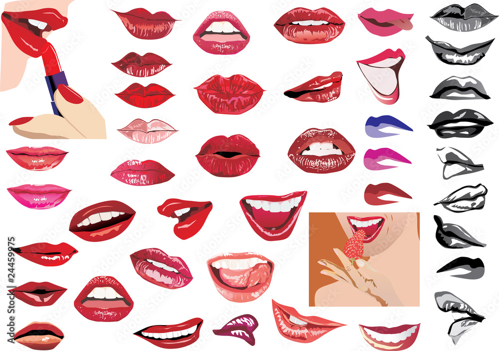 large set of women lips illustration large set of women lips illustration