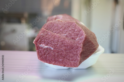 Piece of silverside beef meat photo