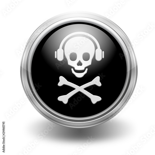 Photos Icono borde metalico musica pirata