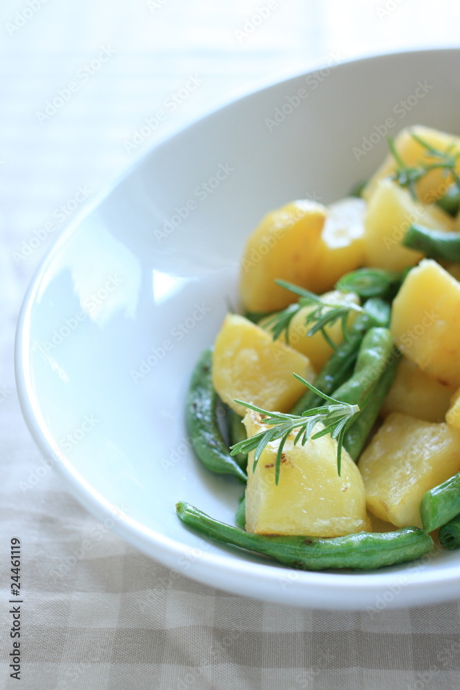 Potato and beans sauteed Potato and beans sauteed