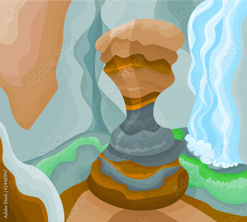 Scenery with a colored rocks