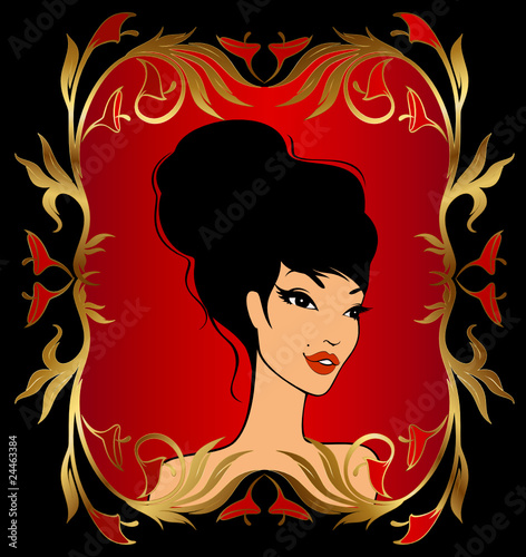 Beautiful pin-up girl in retro style