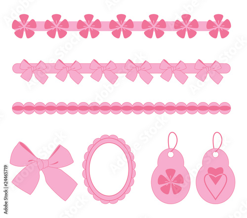Vector pink scrapbook elements