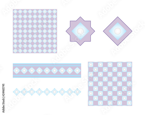 Vector blue scrapbook elements