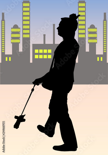Man calling taxi