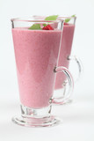 Raspberry milk shake. Shallow DOF