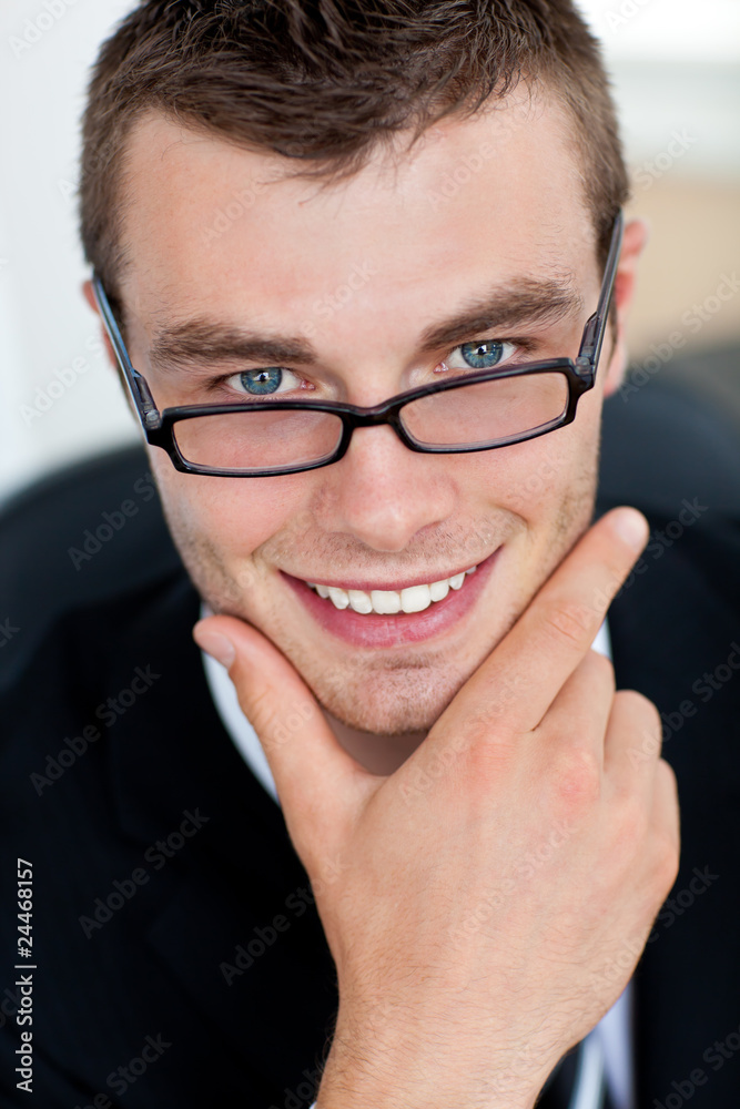 Smiling businessman with glasses Smiling businessman with glasses
