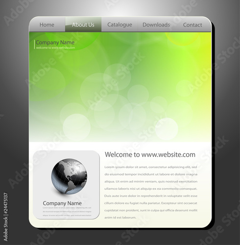 Website template, editable vector.