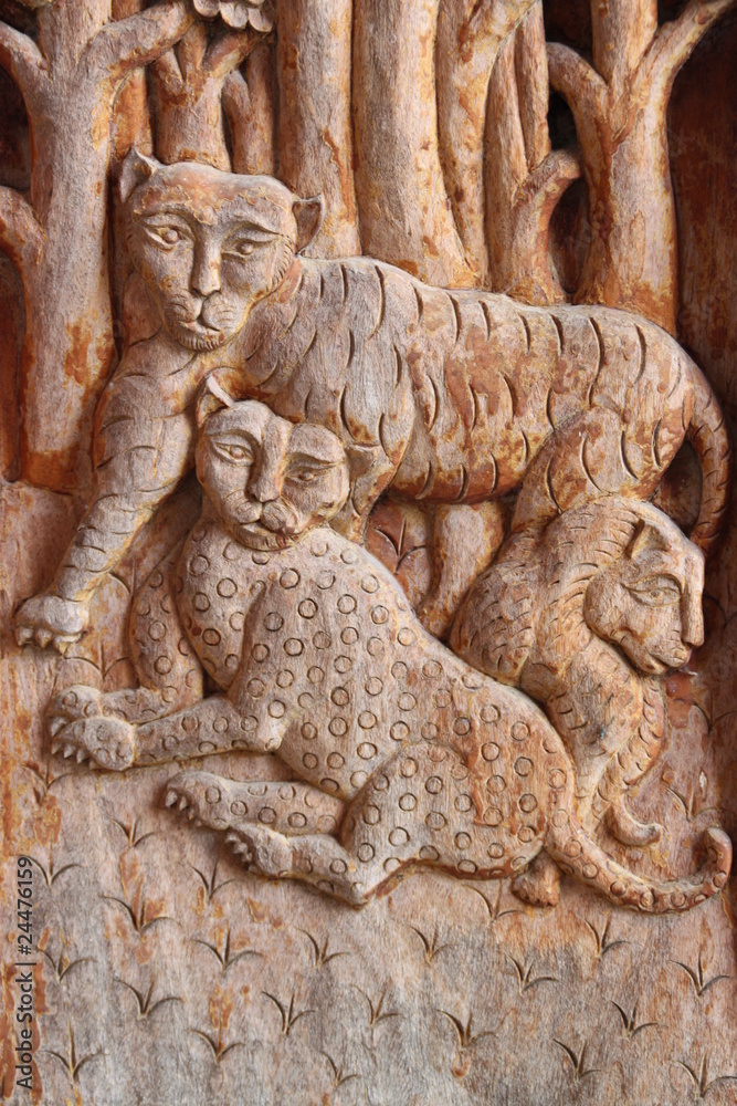 carving, Wat Don Kloy, Kosumphisai, Mahasarakam