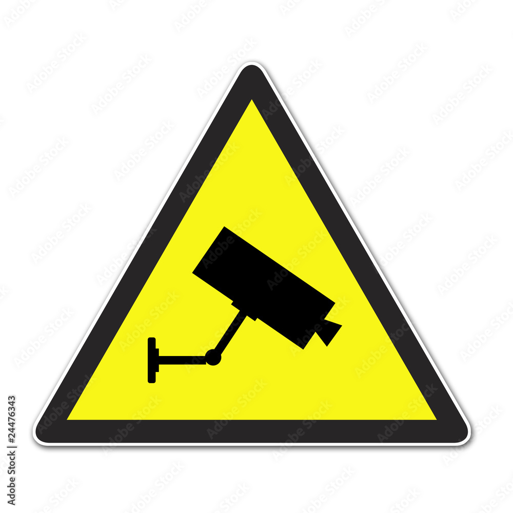 Señal aviso camara de vigilancia ilustración de Stock | Adobe Stock
