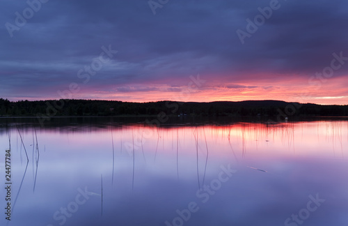 Twilight scene from a small lake.