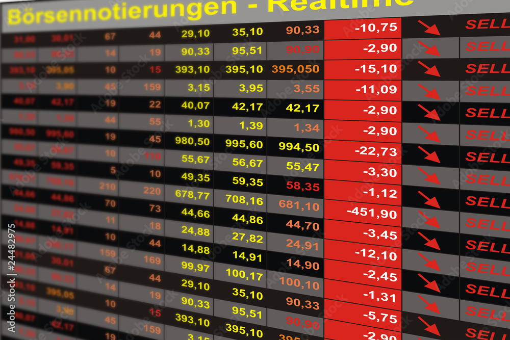 Fototapeta premium Börsenkurse fallend