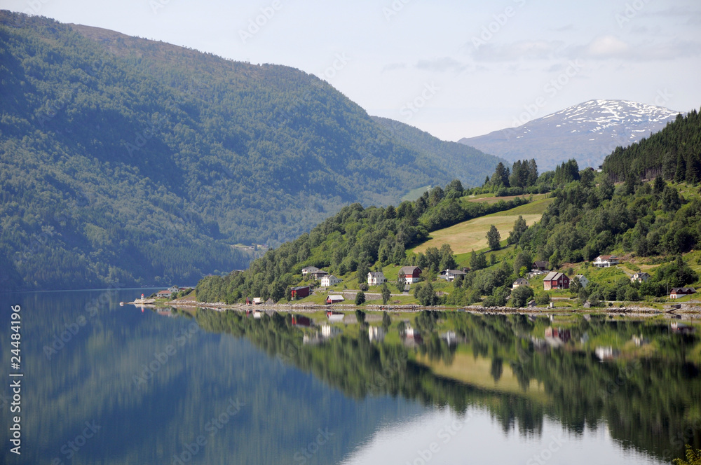 Reflections in Nordfjord from Loen