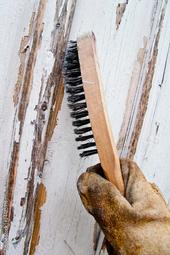Removing old paint from a wall