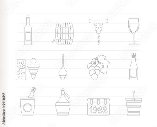 Wine and drink Icons - Vector Icon Set