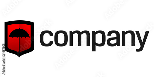 Umbrella on shield logo for security business