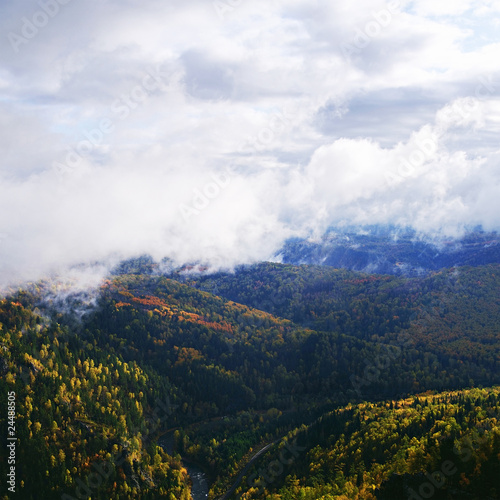 Landscape in Autumn time. Ural mountains. Russia