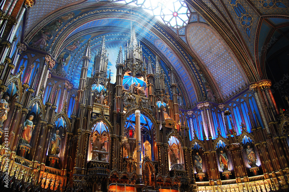 Montreal Notre-Dame Basilica - obrazy, fototapety, plakaty 