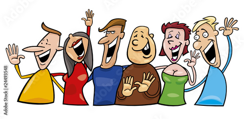 group of laughing people