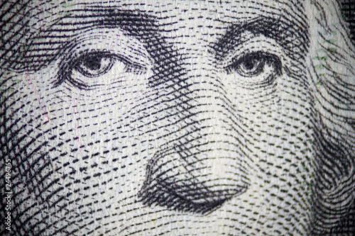 George Washington closeup on the one dollar note © Glenn Young