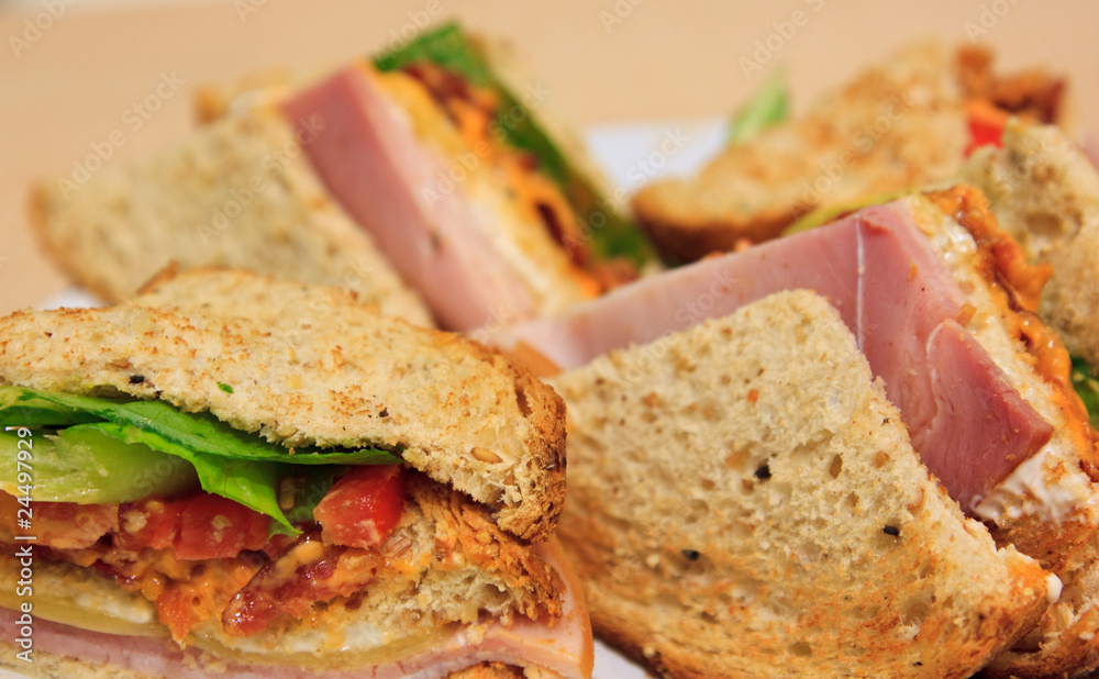 Tasty deluxe ham cheese club sandwich Tasty deluxe ham cheese club sandwich