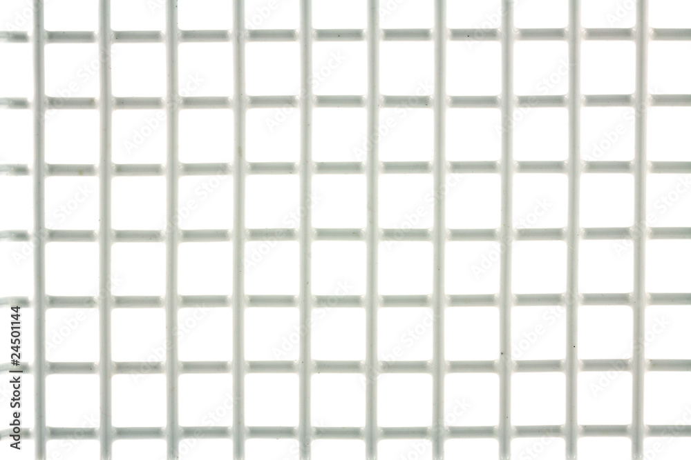 grille blanche plastifiée, fond blanc Photos