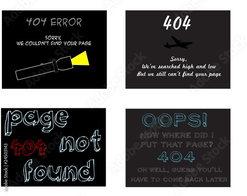 one in a set of four 404 page sets