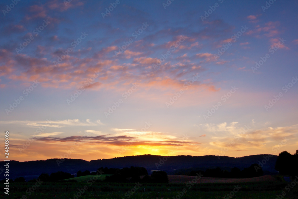 Sonnenaufgang in Nordhessen Germany