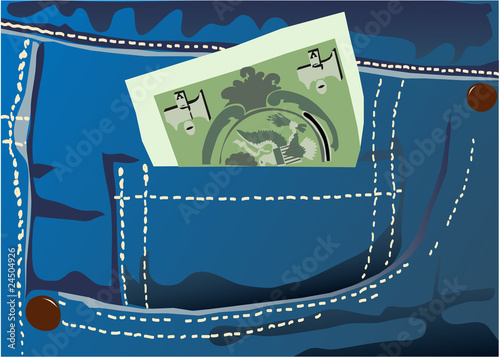 money in jeans pocket
