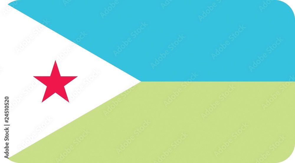 Drapeau de Djibouti aux coins arrondis Drapeau de Djibouti aux coins arrondis