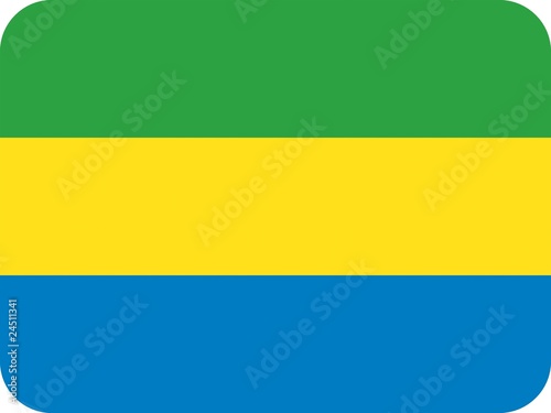 Drapeau du Gabon aux coins arrondis