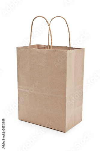 Brown paper shopping bag