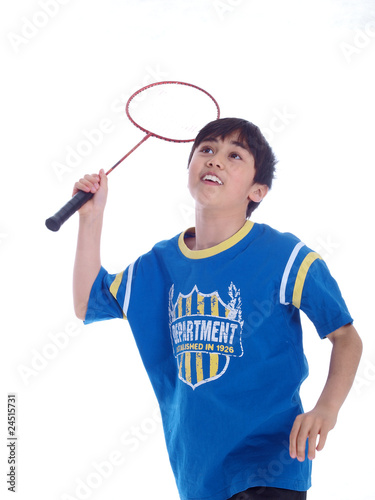 cute boy playing badminton © Lucky Dragon USA