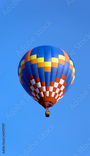 Hot Air Balloon against blue sky background
